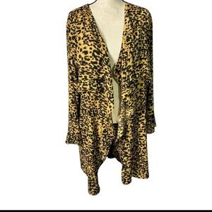 Leopard Print long sleeve long cardigan